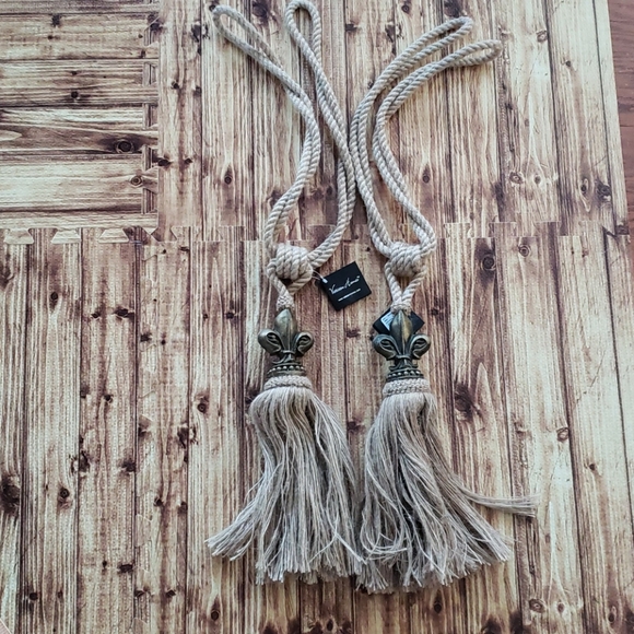 Jute Fleur Tieback Vatican Homes new Set of 2 NWT - Picture 10 of 10